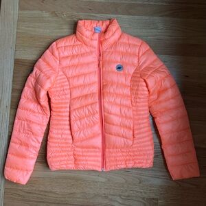Lightweight Neon Coral Puffer Jacket - Women